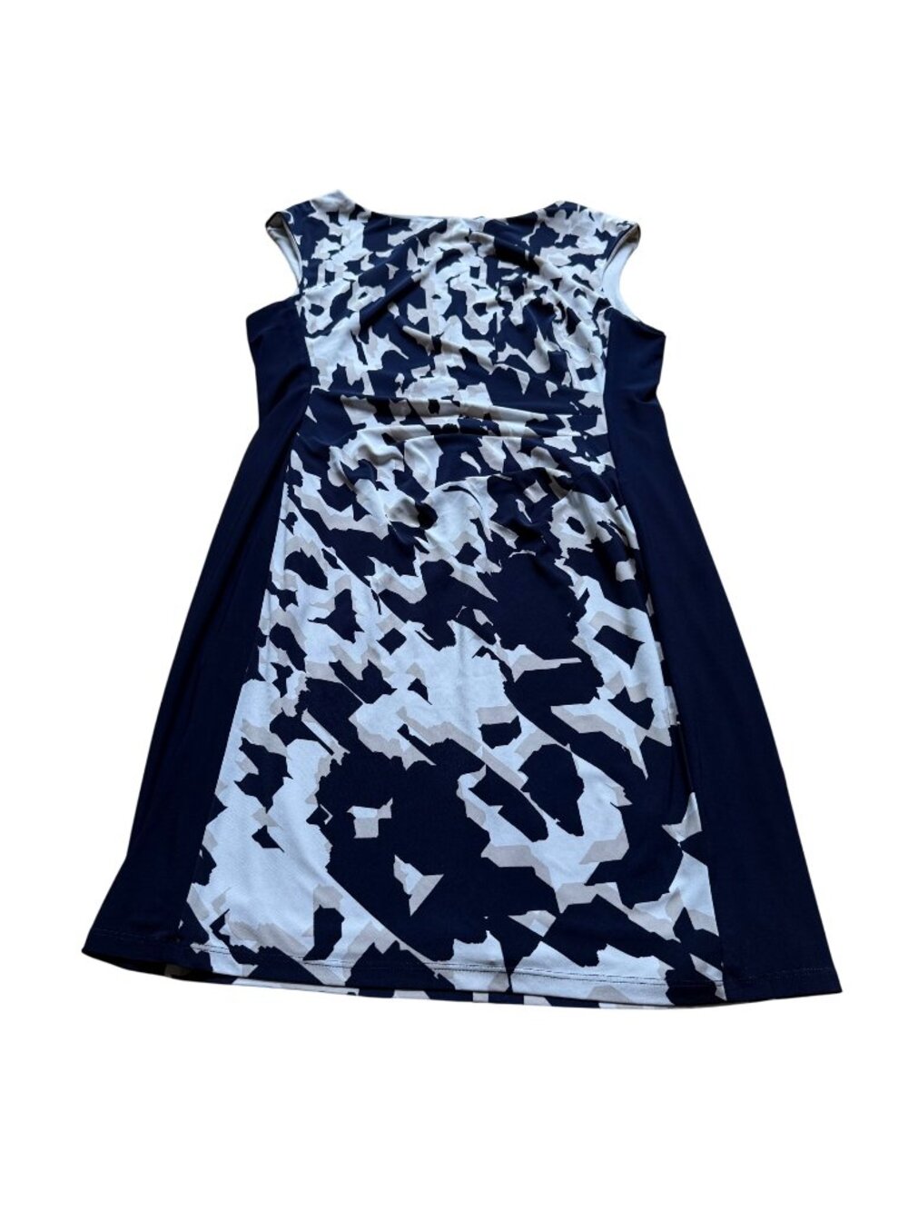 Lauren Ralph Lauren Size 16P Petite Navy White Abstract Sleeveless Sheath Dress